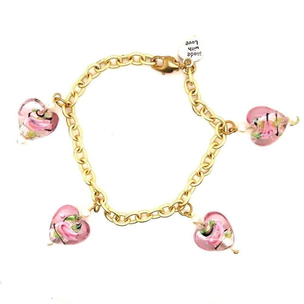 Pink Charm bracelet (c)‎